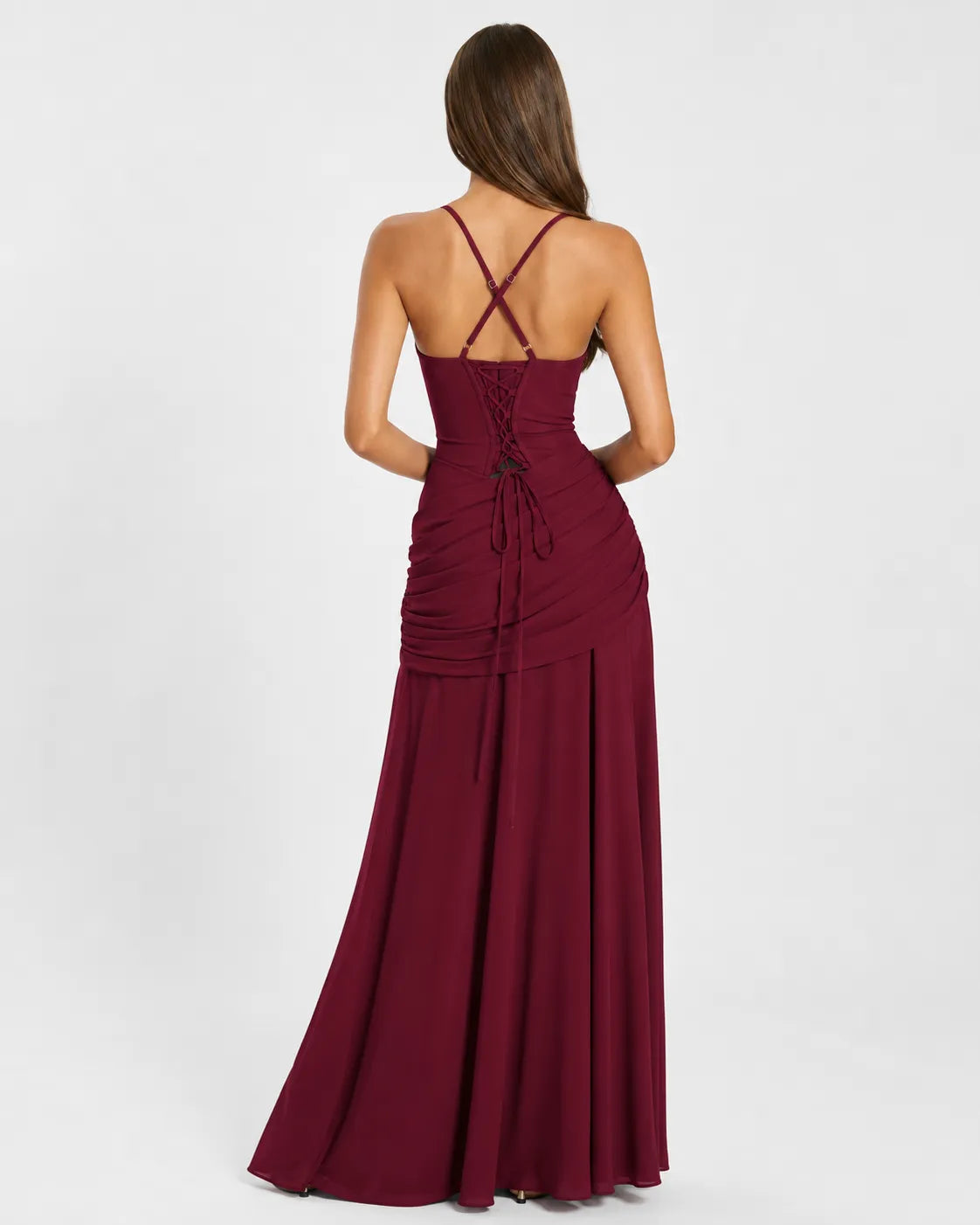 Estido de Invitada de Boda Largo Elegante Casual con Plisado