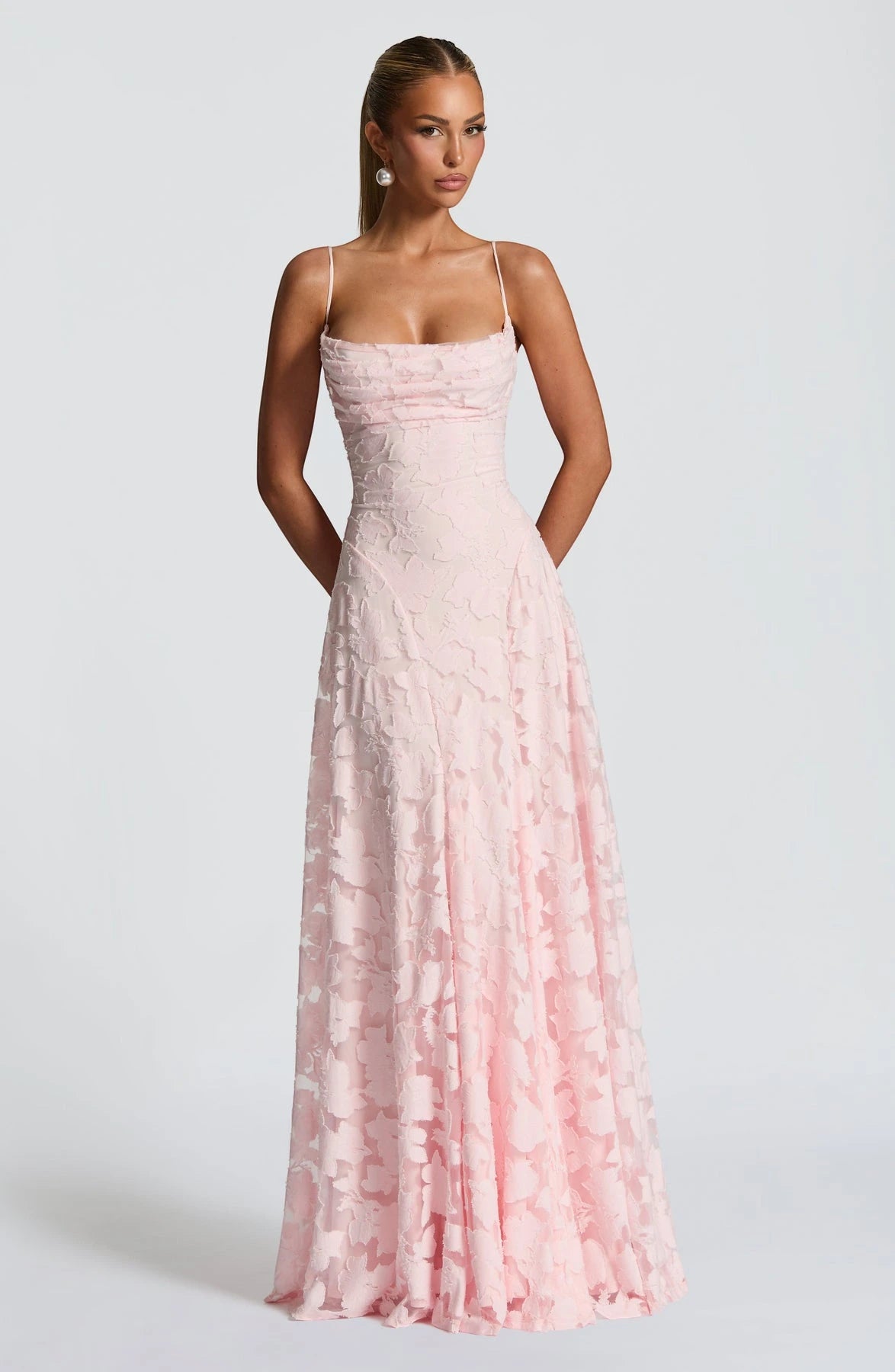 Vestido de Invitada de Boda Largo Asimétrico con Tirantes