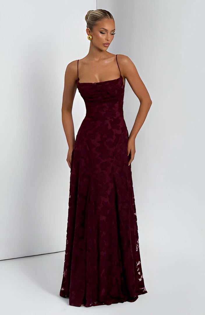 Vestido de Invitada de Boda Largo Asimétrico con Tirantes