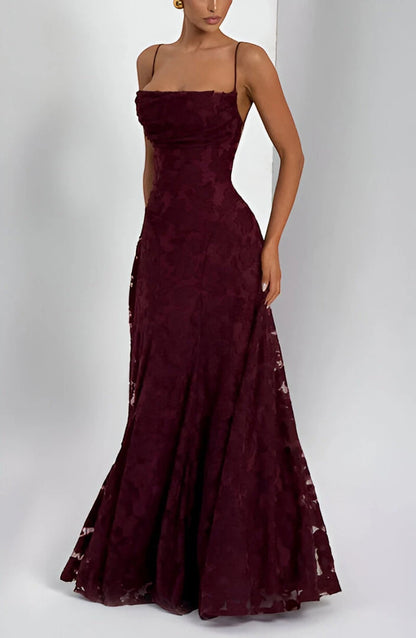 Vestido de Invitada de Boda Largo Asimétrico con Tirantes