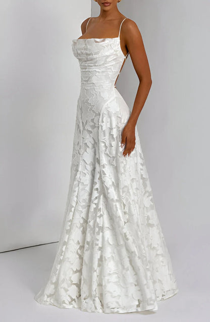 Vestido de Invitada de Boda Largo Asimétrico con Tirantes