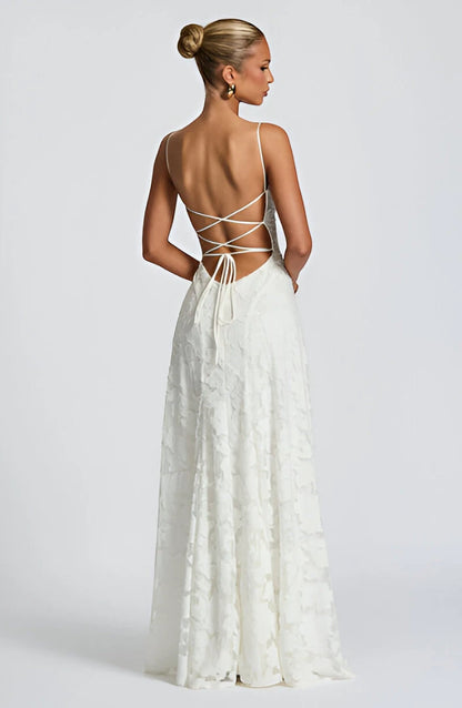 Vestido de Invitada de Boda Largo Asimétrico con Tirantes