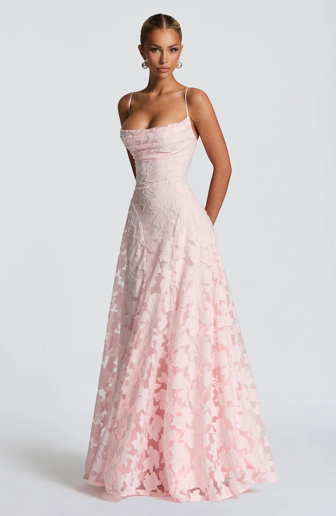 Vestido de Invitada de Boda Largo Asimétrico con Tirantes