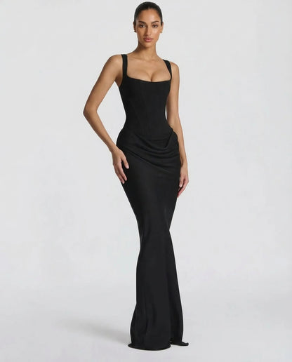 Vestido de Invitada de Boda Largo Elegante Ajustado con Corset