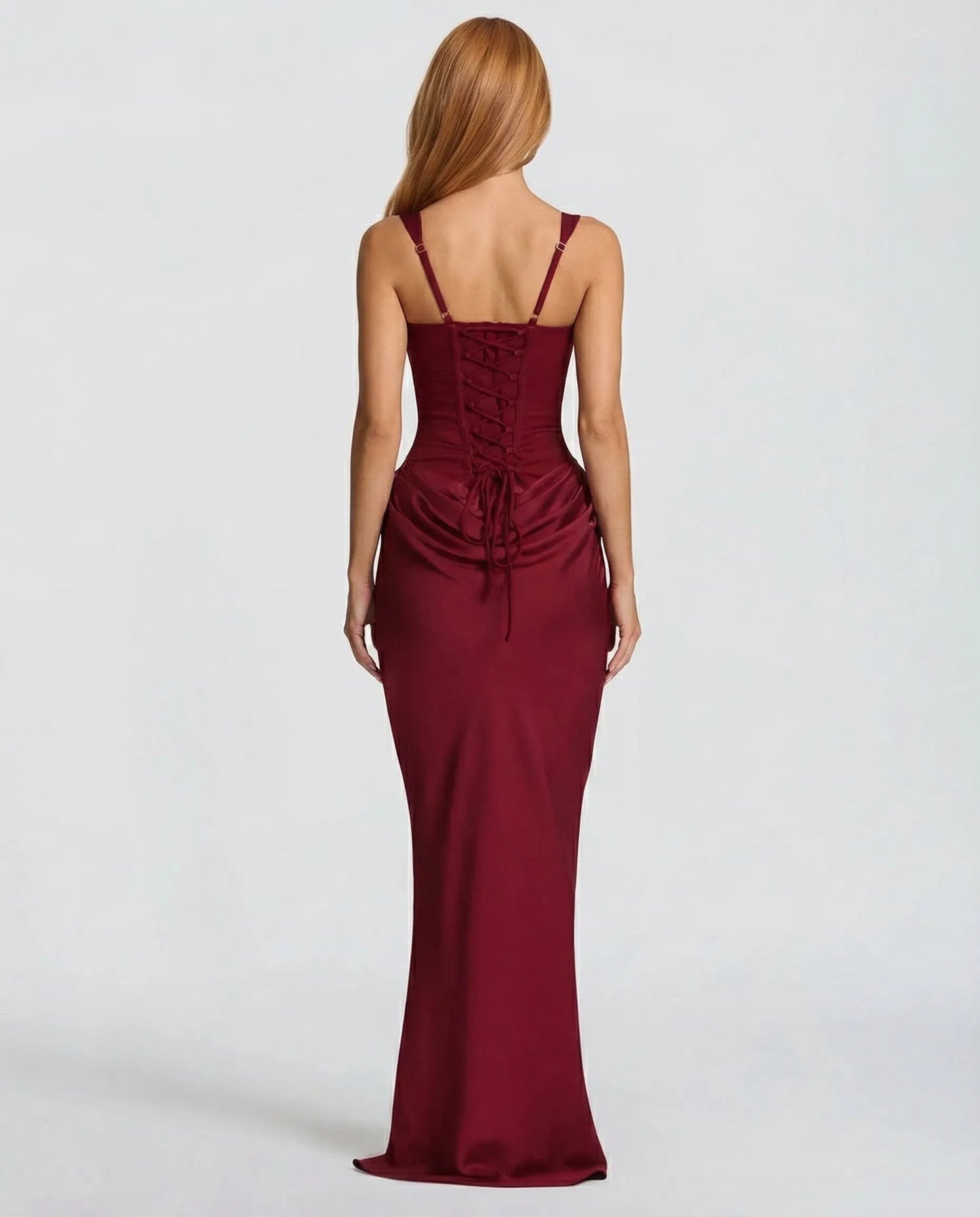 Vestido de Invitada de Boda Largo Elegante Ajustado con Corset