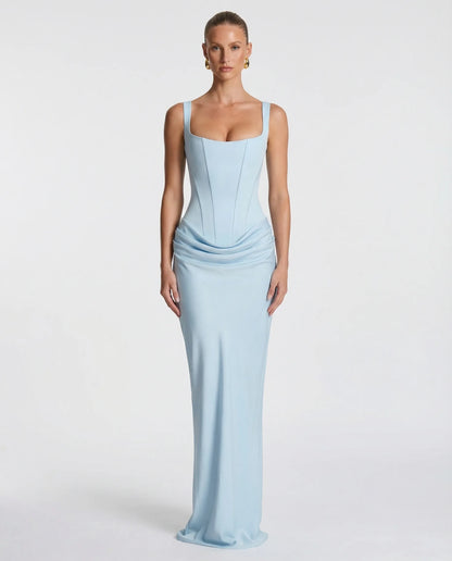 Vestido de Invitada de Boda Largo Elegante Ajustado con Corset
