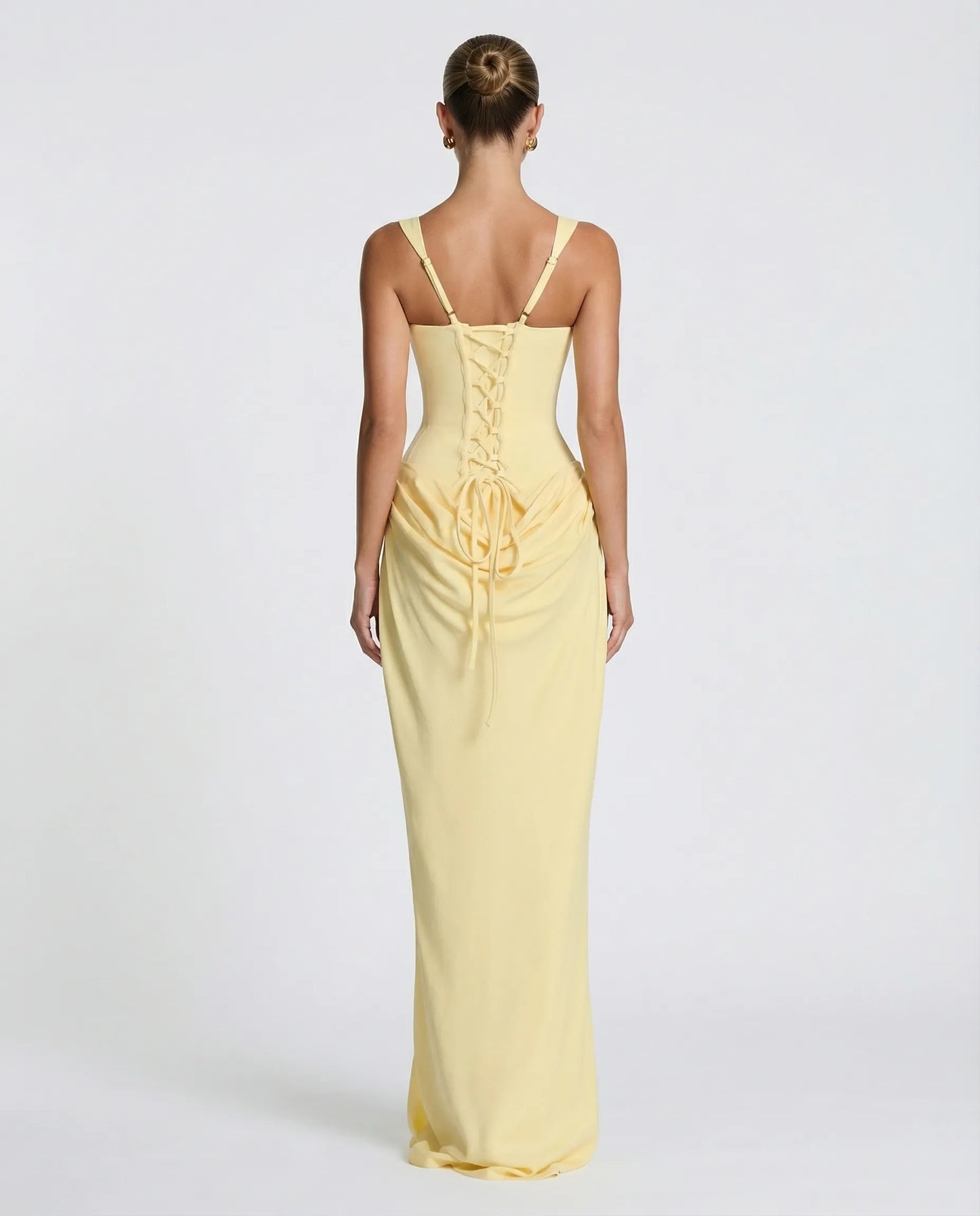 Vestido de Invitada de Boda Largo Elegante Ajustado con Corset