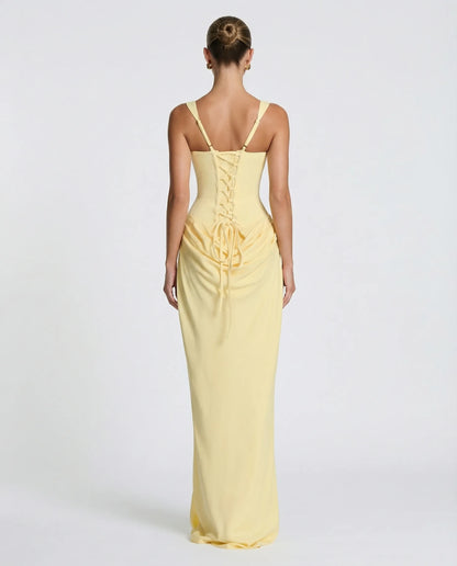 Vestido de Invitada de Boda Largo Elegante Ajustado con Corset