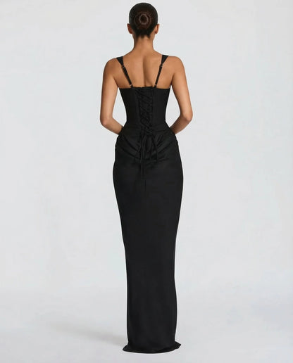 Vestido de Invitada de Boda Largo Elegante Ajustado con Corset