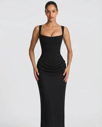 Vestido de Invitada de Boda Largo Elegante Ajustado con Corset