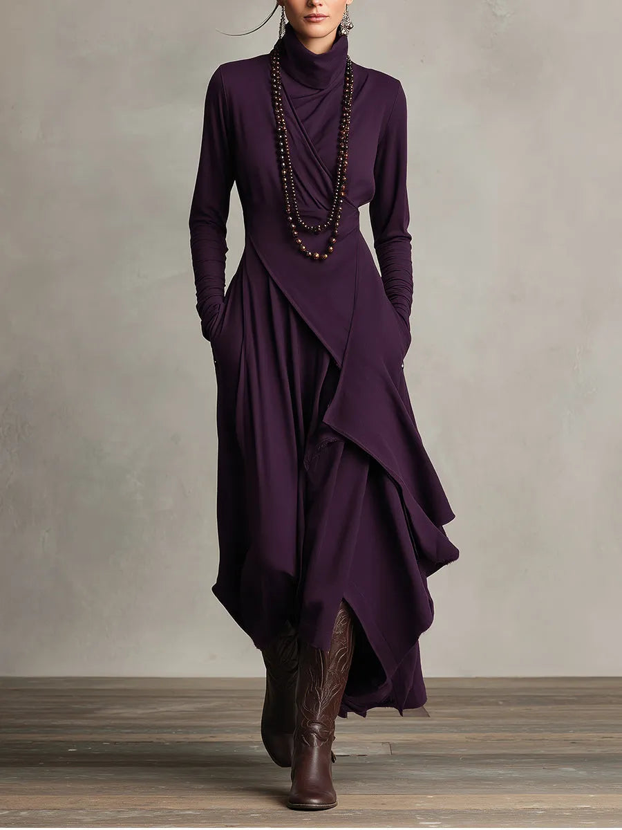 Vestido de Invitada de Boda Largo Elegante Boho con Manga Larga