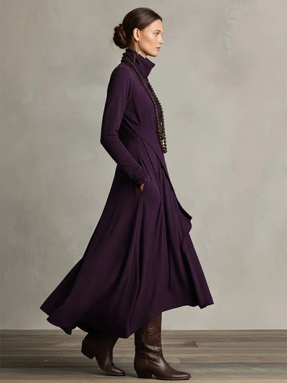 Vestido de Invitada de Boda Largo Elegante Boho con Manga Larga