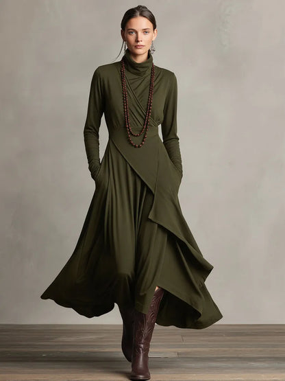 Vestido de Invitada de Boda Largo Elegante Boho con Manga Larga