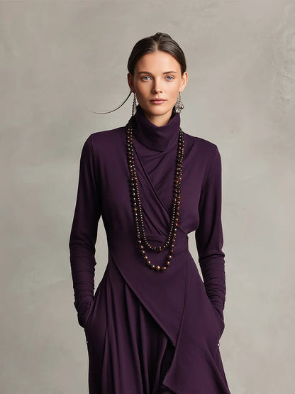 Vestido de Invitada de Boda Largo Elegante Boho con Manga Larga