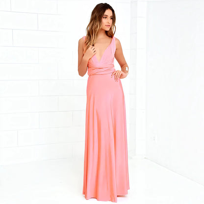 Vestido de Invitada de Boda Largo Elegante Casual con Espalda Descubierta