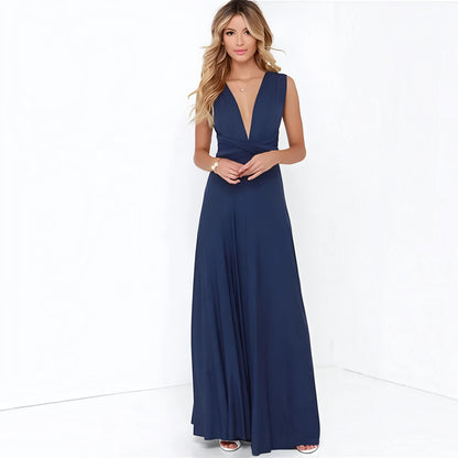 Vestido de Invitada de Boda Largo Elegante Casual con Espalda Descubierta