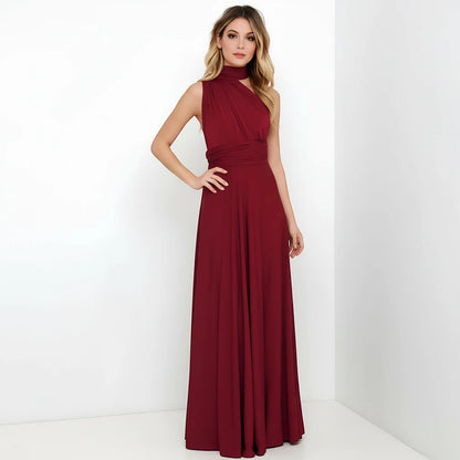 Vestido de Invitada de Boda Largo Elegante Casual con Espalda Descubierta