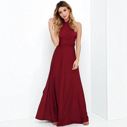 Vestido de Invitada de Boda Largo Elegante Casual con Espalda Descubierta