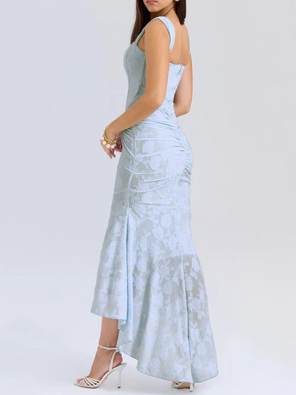 Vestido de Invitada de Boda Largo Elegante Corset con Asimétrico