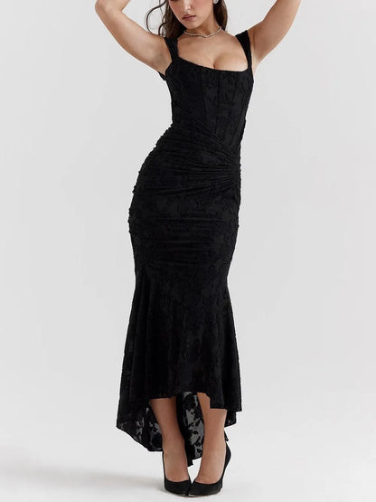 Vestido de Invitada de Boda Largo Elegante Corset con Asimétrico