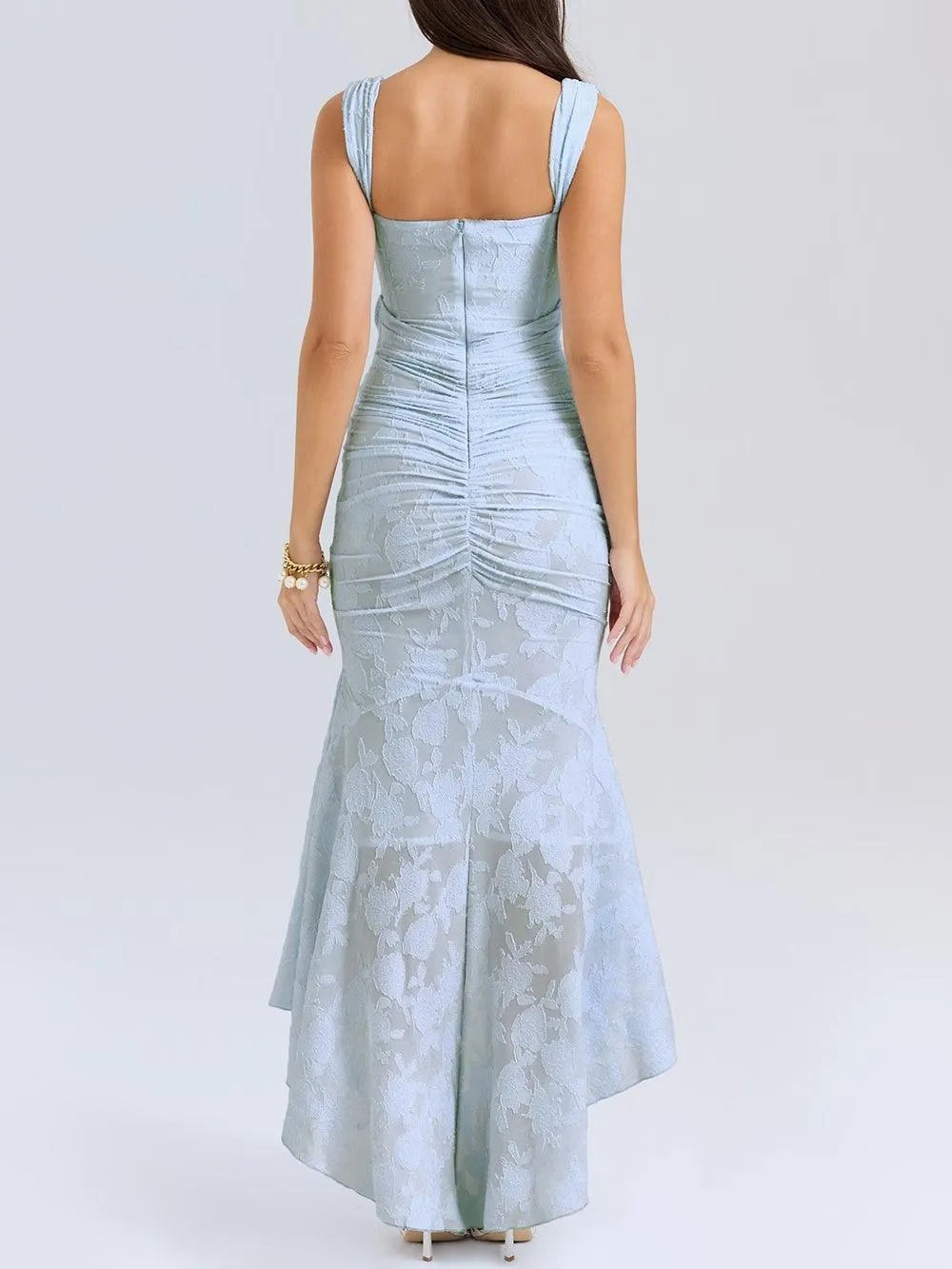 Vestido de Invitada de Boda Largo Elegante Corset con Asimétrico