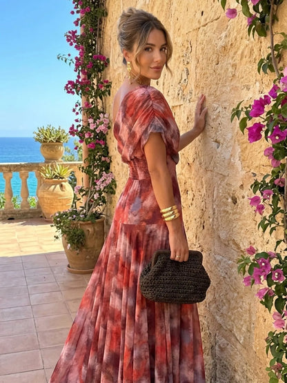 Vestido de Invitada de Boda Largo Elegante Draped con Asimétrico