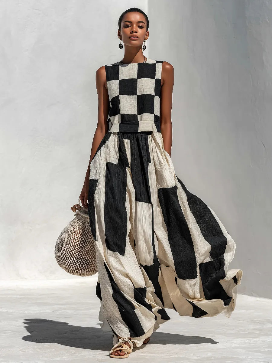 Vestido de Invitada de Boda Largo Elegante Fluido con Cuello Redondo