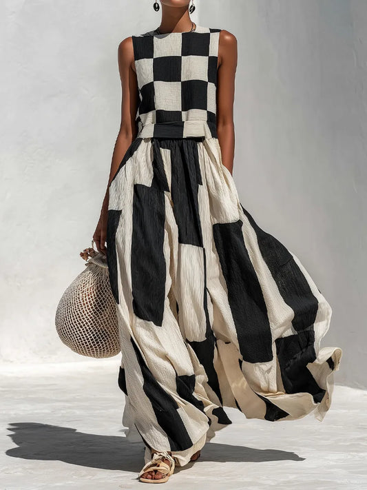 Vestido de Invitada de Boda Largo Elegante Fluido con Cuello Redondo