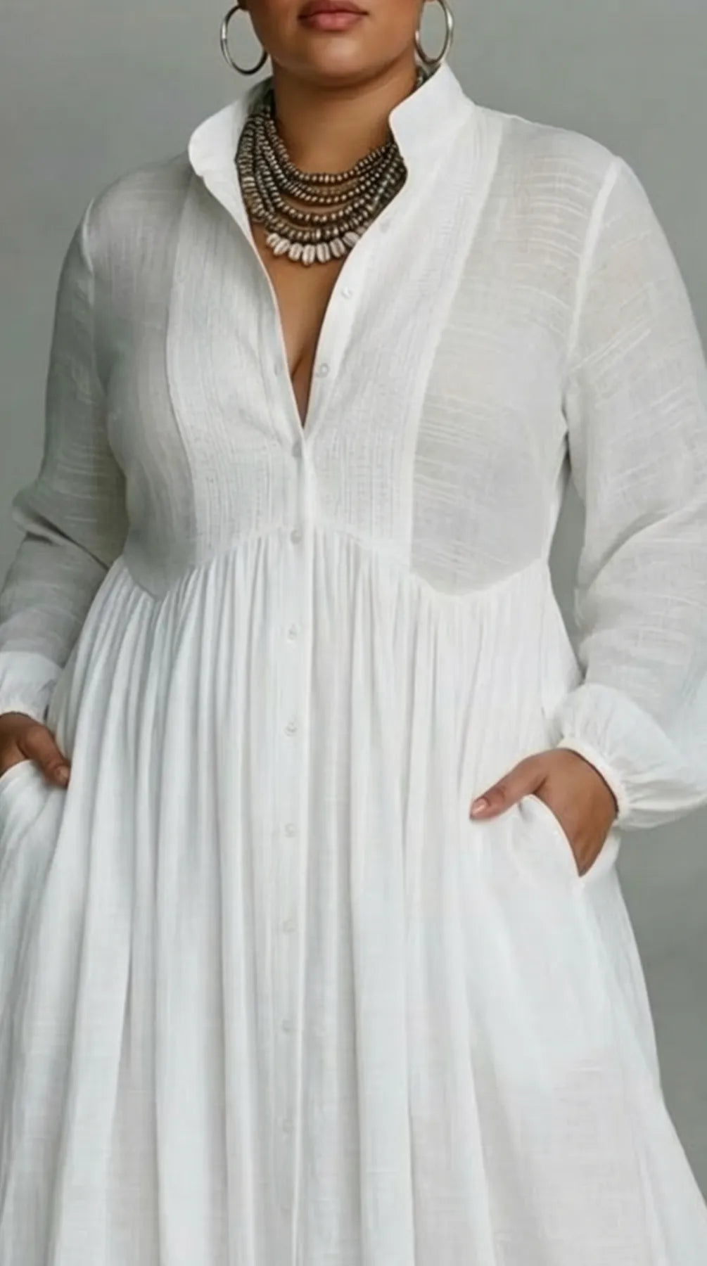 Vestido de Invitada de Boda Largo Elegante Fluido con Manga Larga