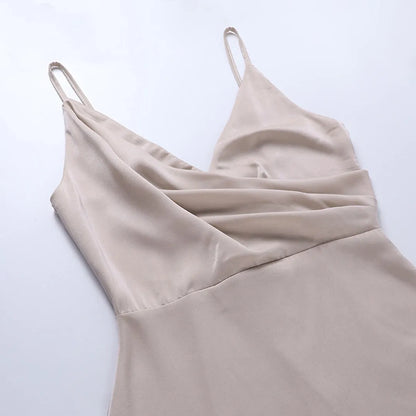 Vestido de Invitada de Boda Largo Elegante Fluido con Tirantes