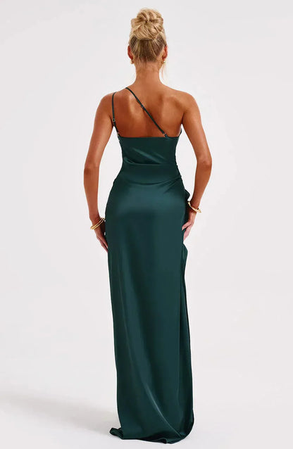 Vestido de Invitada de Boda Largo Elegante Formal con Asimétrico