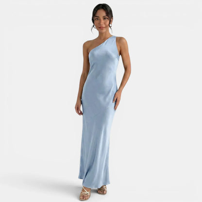Vestido de Invitada de Boda Largo Elegante Sofisticado con Espalda Descubierta