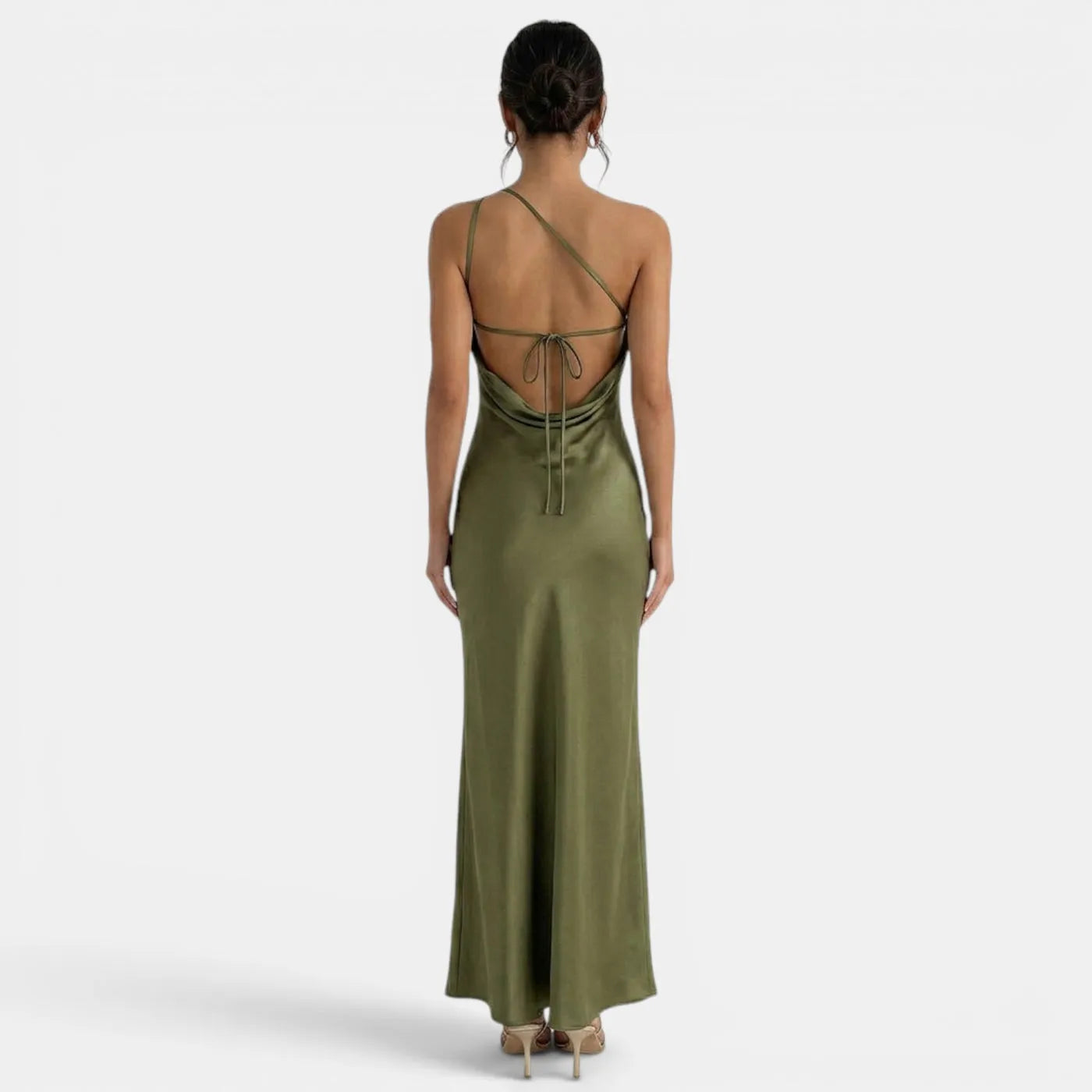 Vestido de Invitada de Boda Largo Elegante Sofisticado con Espalda Descubierta
