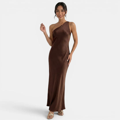 Vestido de Invitada de Boda Largo Elegante Sofisticado con Espalda Descubierta