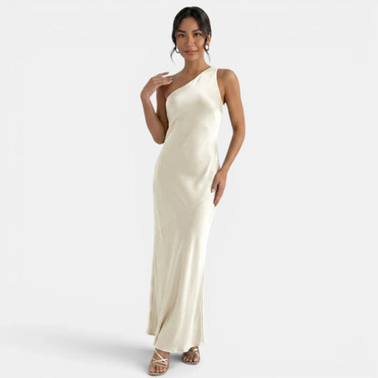 Vestido de Invitada de Boda Largo Elegante Sofisticado con Espalda Descubierta