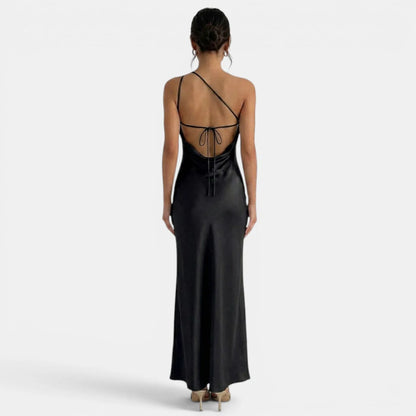 Vestido de Invitada de Boda Largo Elegante Sofisticado con Espalda Descubierta