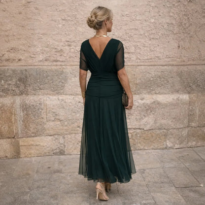 Vestido de Invitada de Boda Largo Elegante Sofisticado con Hombros Descubiertos