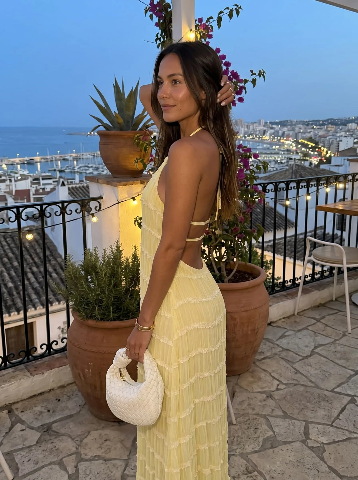 Vestido de Invitada de Boda Largo Elegante Sofisticado con Textura Plisada