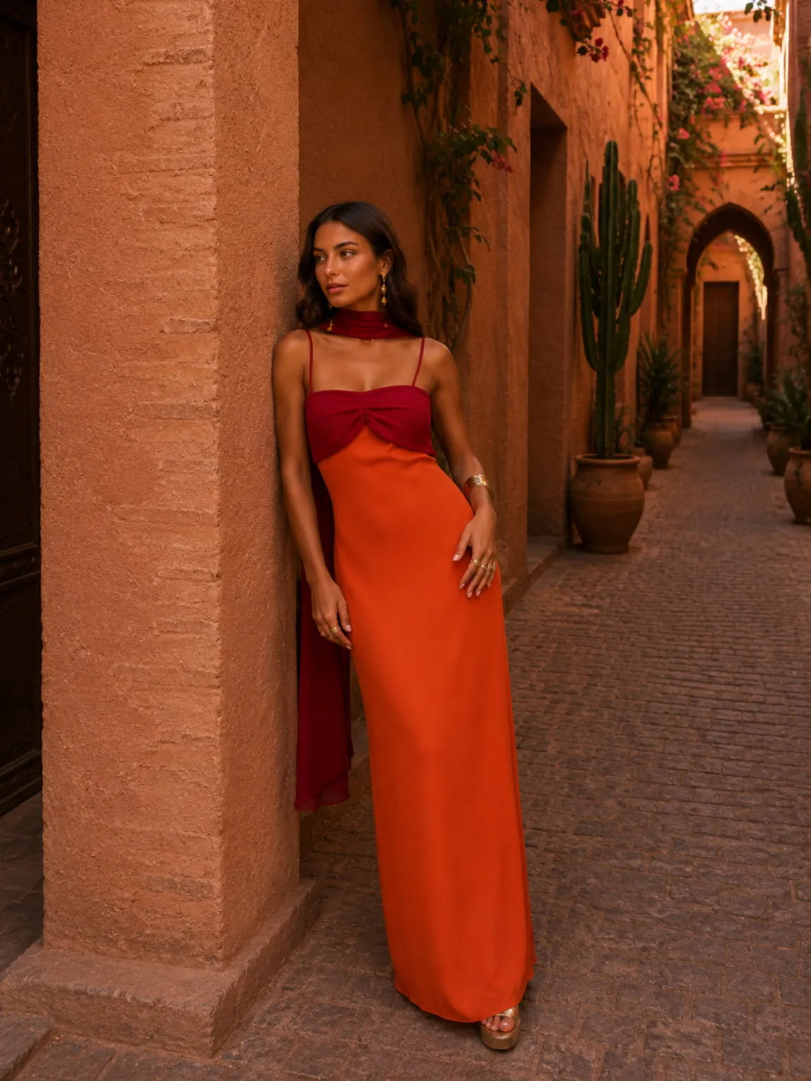 Vestido de Invitada de Boda Largo Elegante Tirantes con Abertura