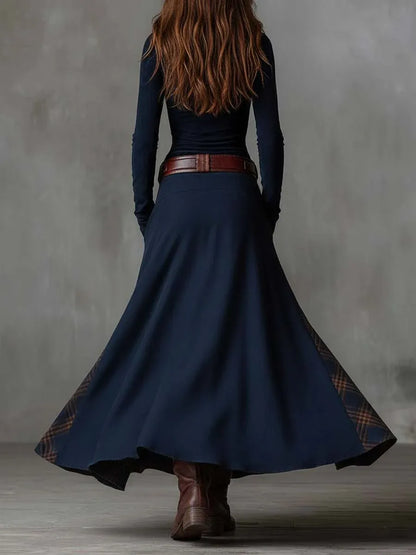 Vestido de Invitada de Boda Largo Elegante Vintage con Manga Larga