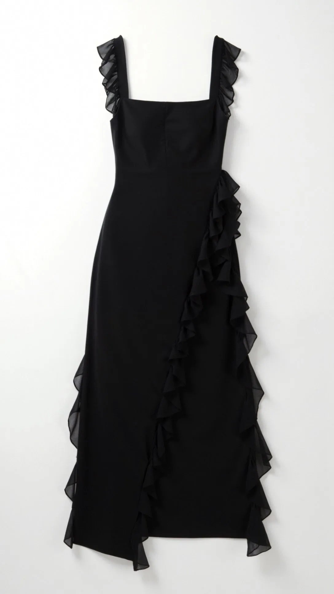 Vestido de Invitada de Boda Largo Elegante Volantes con Abertura