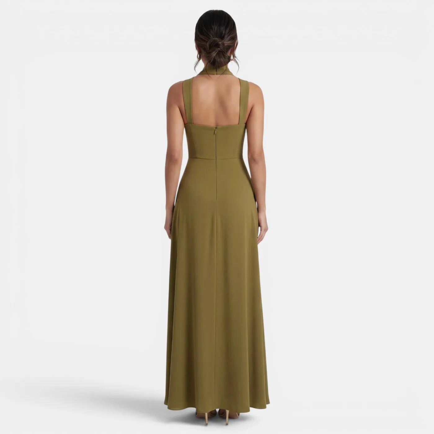Vestido de Invitada de Boda Largo Elegante con Abertura Lateral