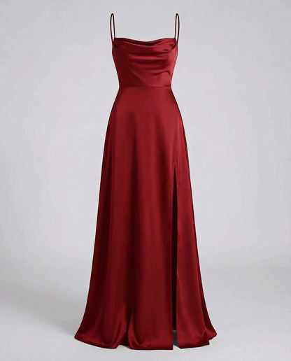 Vestido de Invitada de Boda Largo Elegante con Abertura