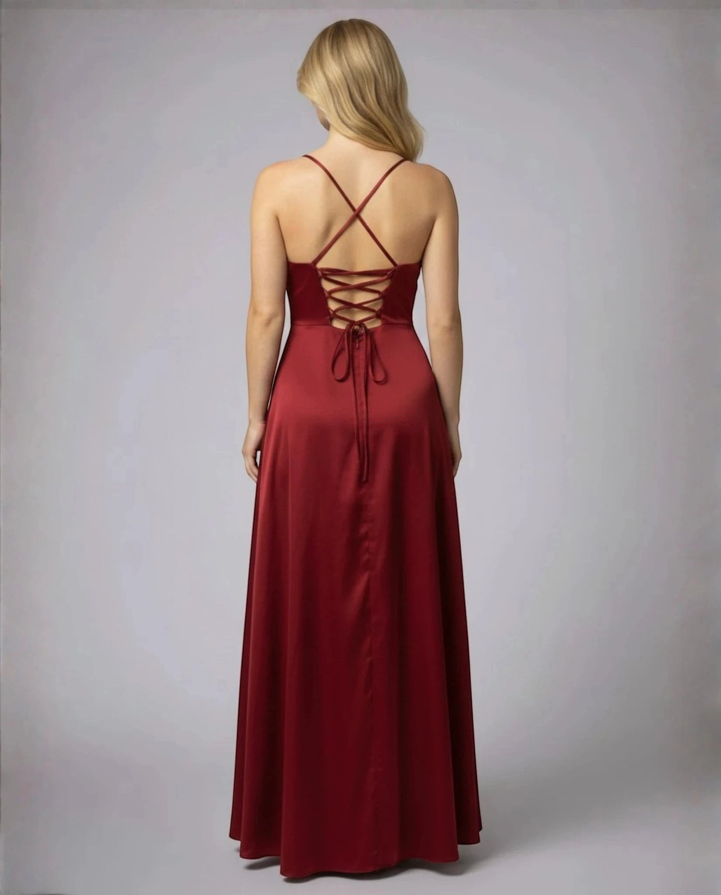 Vestido de Invitada de Boda Largo Elegante con Abertura