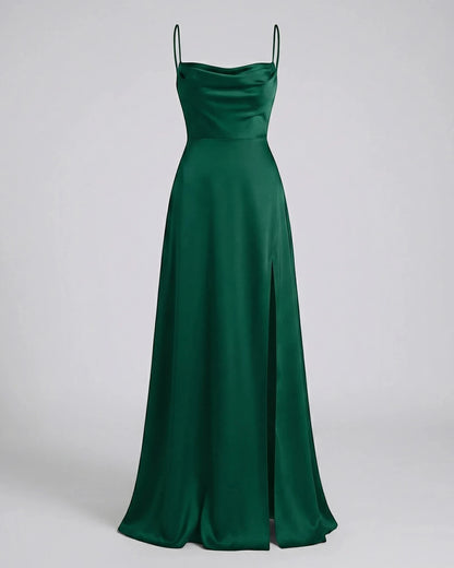 Vestido de Invitada de Boda Largo Elegante con Abertura