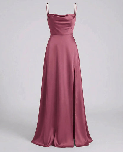 Vestido de Invitada de Boda Largo Elegante con Abertura