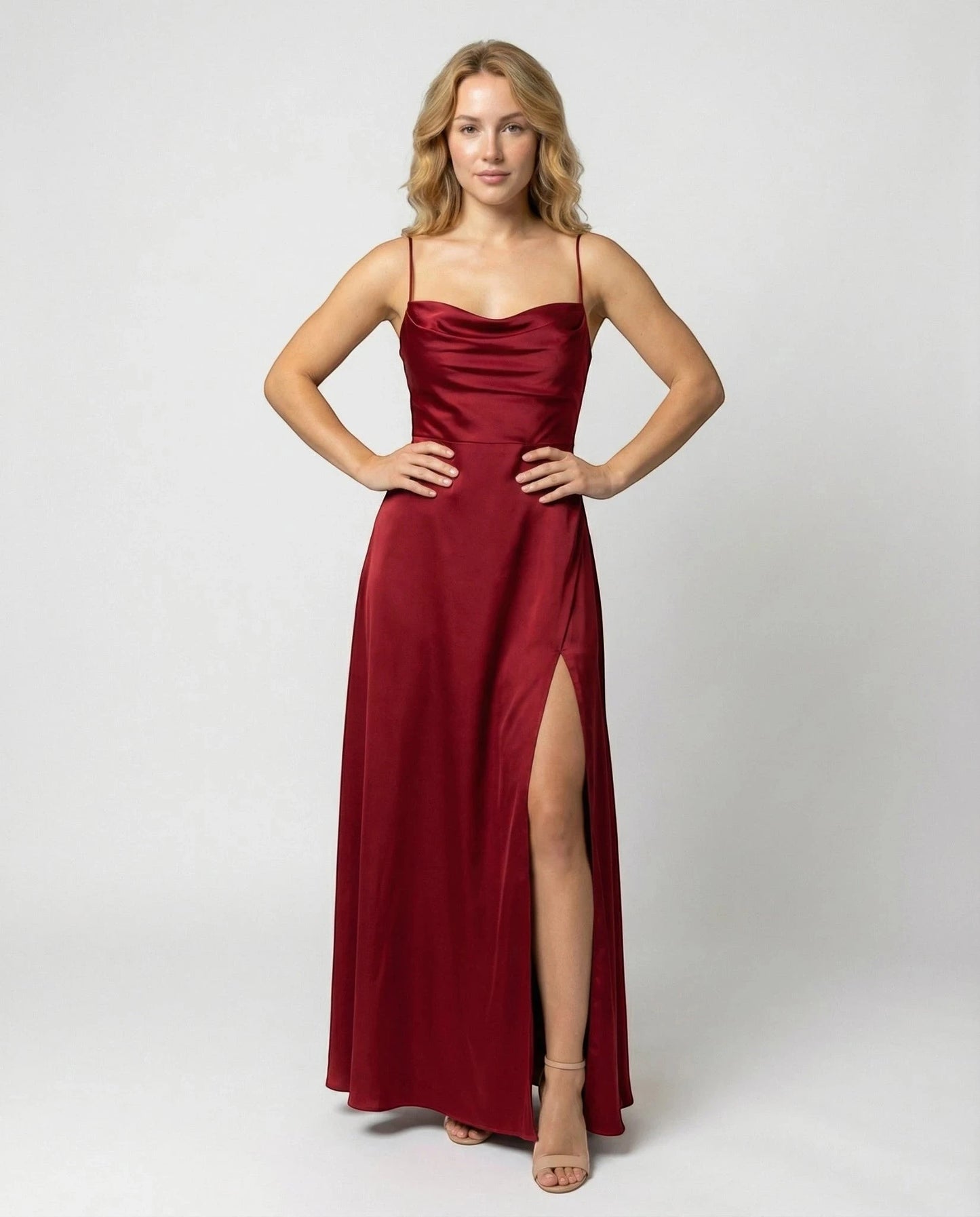 Vestido de Invitada de Boda Largo Elegante con Abertura