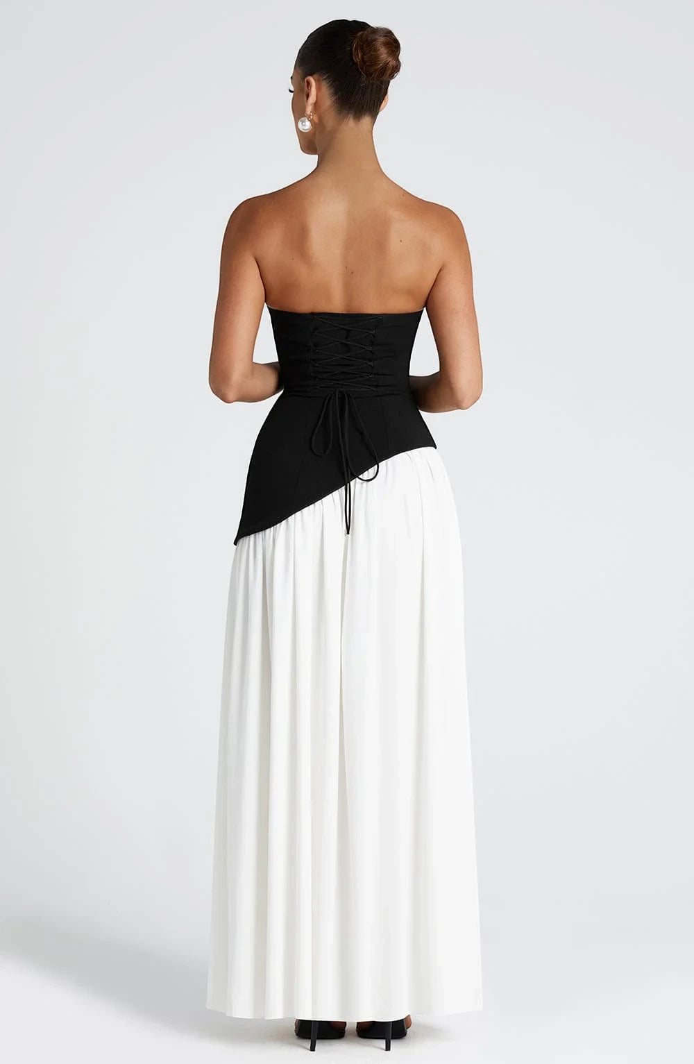 Vestido de Invitada de Boda Largo Elegante con Abertura y Bufanda a Juego