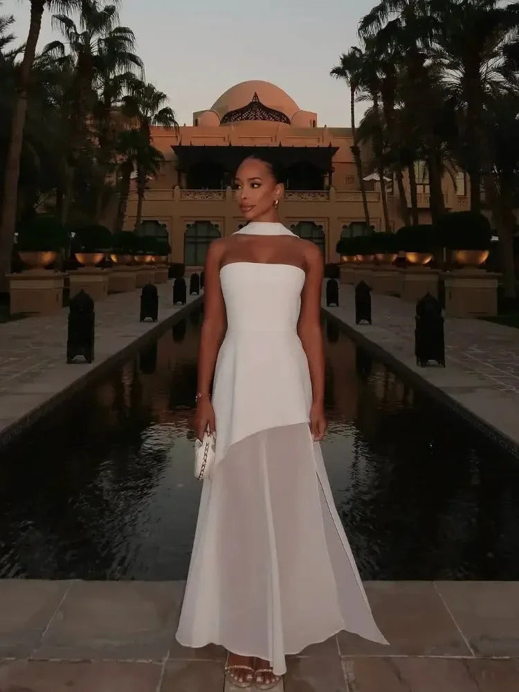 Vestido de Invitada de Boda Largo Elegante con Asimétrico