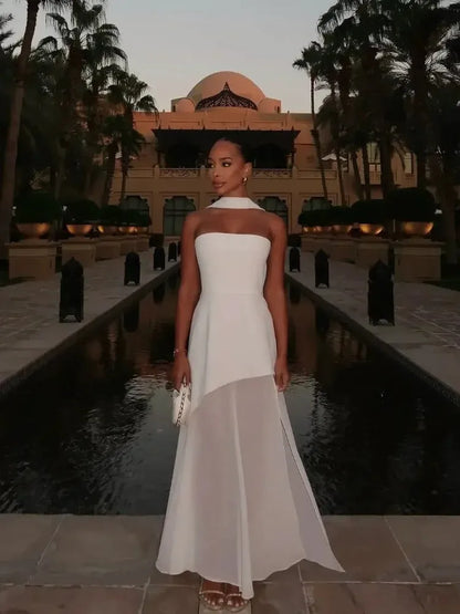 Vestido de Invitada de Boda Largo Elegante con Asimétrico